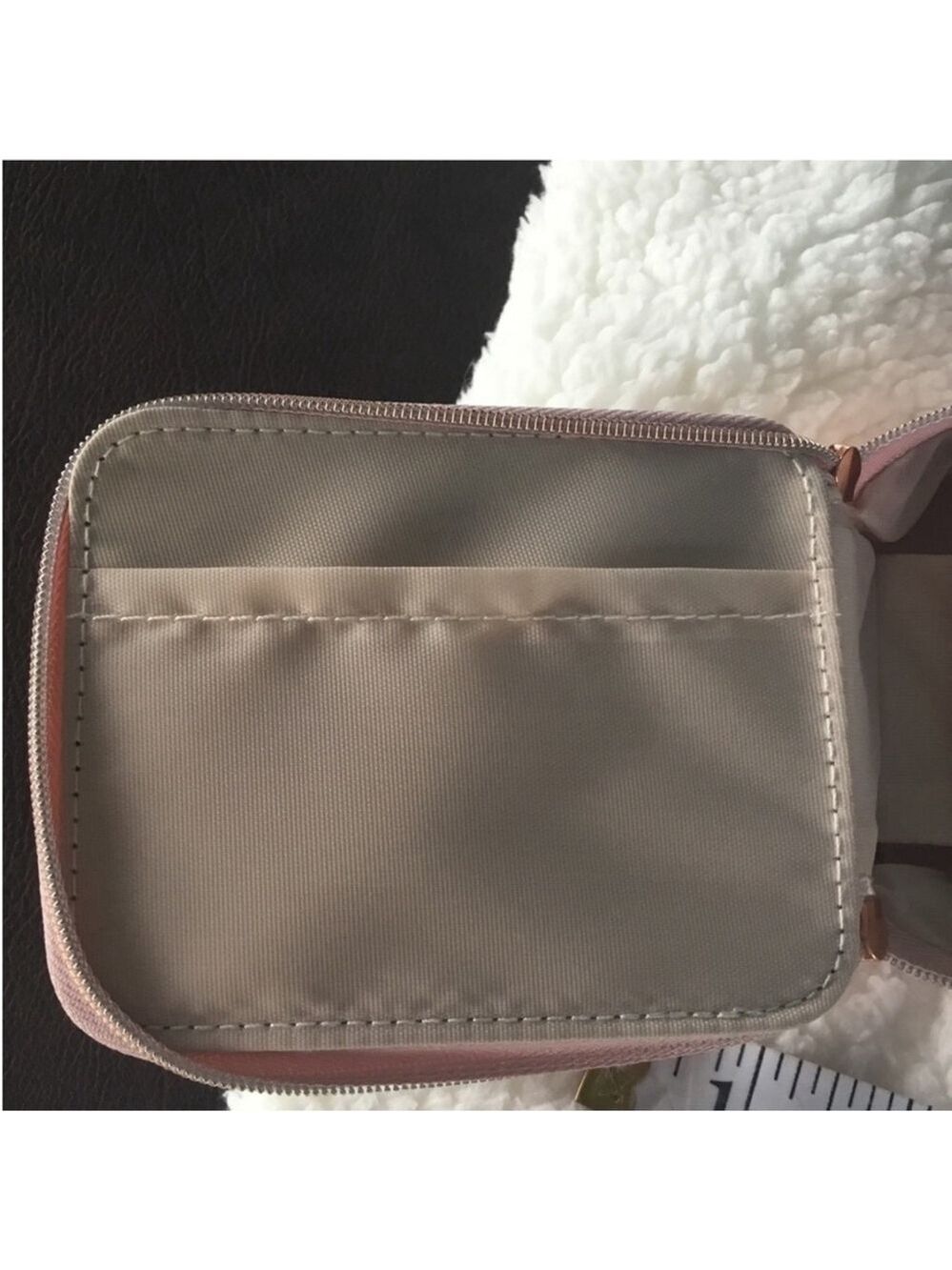 Lauren Conrad Travel Jewelry Box peachy pink with rose gold zipper - Picture 2 of 13